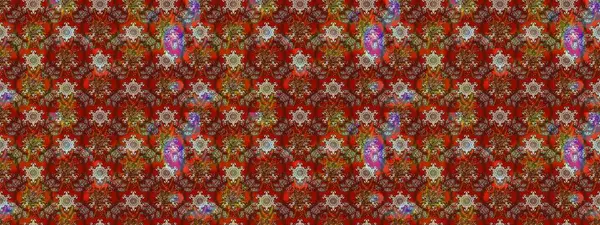 Vadinin renkleri. Soyut etnik raster çizim kalıbı. Çiçekler..