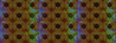 Düz Çiçek Elementleri Tasarımı. Renkli çiçekler. Raster Illustrasyon 'daki Çiçek Deseni' nin son moda çizimi. Renkli Yaz Teması çizim şablonu.