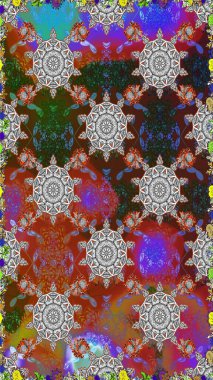 Raster deseni. Küçük çiçekteki sevimli çiçek deseni. Kahverengi renkte yaz çiçekleri. Raster illüstrasyonu.