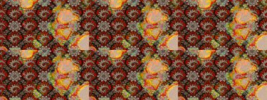 Renkli çiçekler. Raster illüstrasyonunda çiçek deseni çizimi.