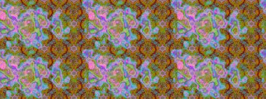 Çiçek buketleriyle klasik bir eskiz şekli. Raster illüstrasyonu. Yeşil ve kahverengi renklerde.