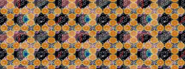 Sarı çiçekli eskiz deseni, suluboya çiçek deseni, sevimli çiçek, duvar kağıdı, kart veya kumaş için fayanslı. Raster - stok.