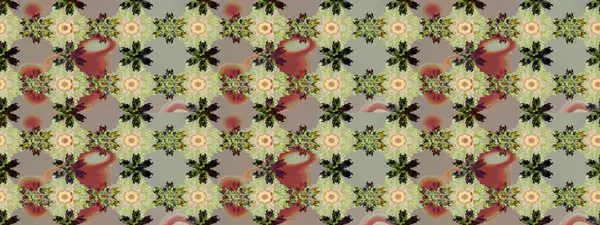 Çiçekli çiçek deseni, suluboya. Tarafsız renklerde çiçekler. Renkli Bahar Teması eskiz kalıbı. Düz Çiçek Elementleri Tasarımı. Raster illüstrasyonu.