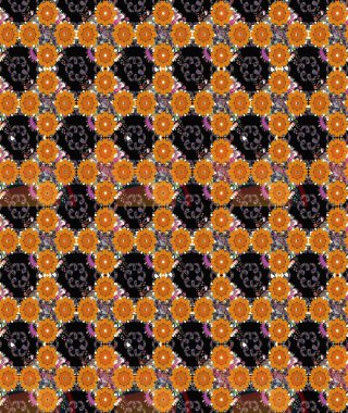 Çiçek izi. Suluboya çizim kalıbı. Çiçekler suluboya tarzında turuncu renkte.