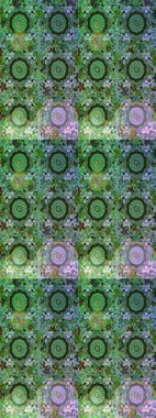 Altın elementlerle yeşil renklerde altın desen. Raster oryantal süs. Kusursuz altın desen.