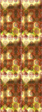 Kahverengi ve sarı renklerde zarif çiçekli suluboya. Raster illüstrasyonu. Düz Çiçek Elementleri Tasarımı. Renkli Bahar Teması Kusursuz Arkaplan.