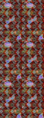 Renkli Bahar Teması eskiz kalıbı. Raster illüstrasyonundaki çiçek desenli çizim. Gri ve kahverengi renkli çiçekler. Düz Çiçek Elementleri Tasarımı.