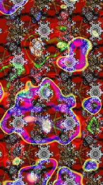 Raster suluboya çiçek deseni, narin çiçekler, kırmızı, gri ve kahverengi çiçekler, tebrik kartı şablonu. Raster Güzel kumaş deseni.