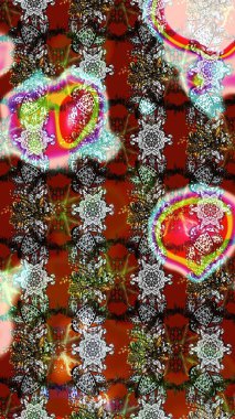 Manzaralı çiçek deseni. Üst manzara, yumuşak kahverengi ve gri renkli. Sevgililer günü ve tebrik kartı konsepti için şık bir davetiye. Çiçek kompozisyonu, el boyası, hassas şablon..