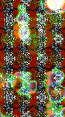 Raster suluboya çiçek deseni, narin çiçekler, kahverengi ve yeşil çiçekler, tebrik kartı şablonu. Güzel kumaş deseni.