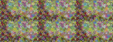 Parlak renkli çiçekleri ve yeşil ve nötr renklerde yaprakları olan şaşırtıcı, pürüzsüz çiçek deseni. Halk tarzı. Moda baskıları için zarif bir şablon. Modern çiçek arkaplanı.