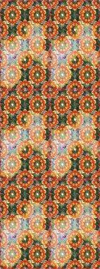 Lüks, kraliyet ve Viktorya dönemi konsepti. Süslü dekorasyon. Raster klasik barok çiçeksiz altın desenli. Turuncu renklerdeki altın desenli altın elementler.