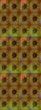 Kahverengi renkli çiçekler. Raster illüstrasyonu. Çizim çiçek deseni duvar kağıdı için kullanılabilir.