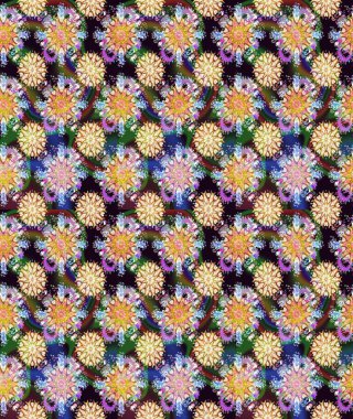 Raster illüstrasyonu. Çiçek buketleriyle klasik bir eskiz şekli. Tarafsız renklerde.