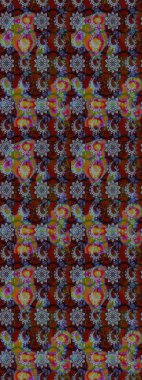 Arkaplan dokusu, duvar kağıdı, çiçek temalı renkler. Soyut etnik raster çizim kalıbı. Kabile sanatı boho baskısı, klasik çiçek arkaplanı.