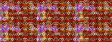 Soyut etnik raster çizim kalıbı. Vadinin renkleri. Çiçekler..