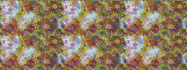 Çiçekli, suluboya desenli kusursuz çiçek deseni. Düz Çiçek Elementleri Tasarımı. Renkli Bahar Temalı Kusursuz Arkaplan. Kahverengi ve nötr renklerde çiçekler. Raster illüstrasyonu.