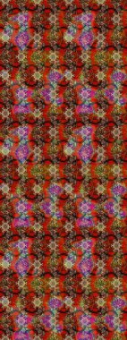 Raster illüstrasyonu. Tropik çiçek desenleri. Kahverengi ve kırmızı renkte çiçekler.