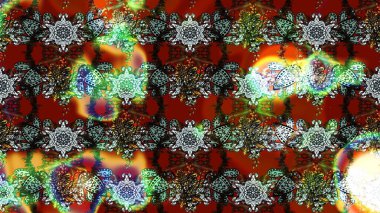 Raster illüstrasyonundaki çiçek desenli çizim. Kahverengi ve gri renkte çiçekler.