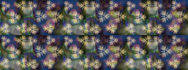 El çizimi çiçekli soyut çizim kalıbı. Raster illüstrasyonu. Gri renkli çiçekler.