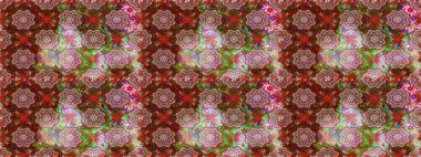 Raster illüstrasyonu. Kahverengi ve nötr renklerde çiçekler. Kusursuz çiçek deseni duvar kağıdı için kullanılabilir.