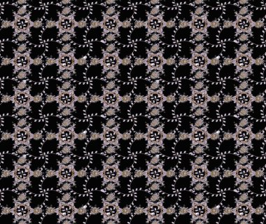 Raster düz çiçek çizim deseni. Hediye ambalaj kağıdı, tebrik kartları, posterler ve pankart tasarımı. Siyah renkte çiçekler.