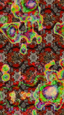 Egzotik çiçekler, kahverengi ve kırmızı renkler üzerine botanik, parlak klasik doğa. Klasik tropikal doğal elementlerin suluboya seti. Raster illüstrasyonu.