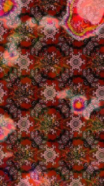 Raster illüstrasyonu. Renklerle. Soyut çiçek çizim kalıbı arka planı. Raster deseni. Küçük çiçekte sevimli çiçek deseni var..