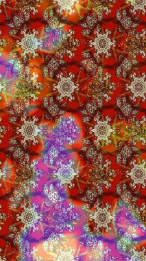 Suluboya stilinde renklerde. Küçük çiçekli yay deseni çiz. Raster illüstrasyonu.