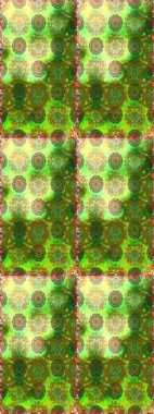 Yumuşak, bahar çiçekli arka plan. Çiçekli karalama şeklinde Raster çiçek deseni. Yeşil ve kahverengi renkte çiçekler.