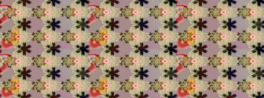 Karalama çiçekleri kusursuz desen. Raster deseni. Sanat bej rengine ve nötr tarzına ilham verir ve arkasında çiçekler bırakır. Bej ve nötr el çizimi desen.