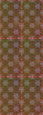 Raster illüstrasyonunda kusursuz çiçek deseni. Kahverengi ve bej renkli çiçekler.