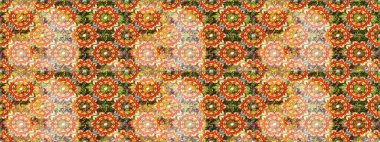 Turuncu renklerde altın elementler. Geleneksel klasik raster altın pürüzsüz desen. Barok tarzında kusursuz bir doğulu süsü..