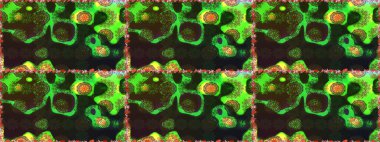 Raster düz çiçek çizim deseni. Hediye ambalaj kağıdı, tebrik kartları, posterler ve pankart tasarımı. Yeşil renkte çiçekler.