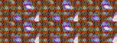 Kahverengi renkli çiçekler. Kumaş desenli papatya çiçekleri ayrıntıları.