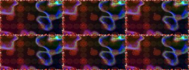 Renkli Bahar Temalı Kusursuz Arkaplan. Düz Çiçek Elementleri Tasarımı. Raster illüstrasyonunda kusursuz çiçek deseni. Kahverengi ve gri renkte çiçekler.