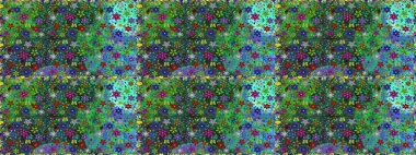 Çiçeksiz desenli nakış işlemeli gelincikler ve vadideki zambaklar. Tekstil tasarımı için yeşil renkli geleneksel halk çiçekleri buketi.