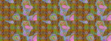 Düz Çiçek Elementleri Tasarımı. Renkli Bahar Teması eskiz kalıbı. Renkli şirin çiçek deseni. Raster Modaya uygun kumaş deseni.