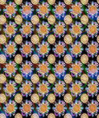 Mavi renkli çiçekler. Çiçekli karalama şeklinde Raster çiçek deseni. Yumuşak, bahar çiçekli arka plan.