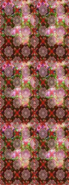 Tişörtsüz arka plan deseni. Tropik çiçekler. Kahverengi ve nötr renkte çiçekler.