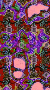 Suluboya, elle çizilmiş. Eskiz arkaplan modeli. Raster illüstrasyonu. Kırmızı ve pembe yapraklı yabani çiçekler.