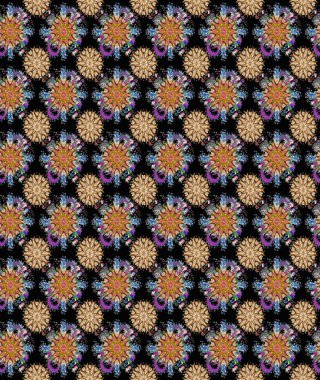 Raster - stok. Eskiz arkaplan modeli. Yapraklı çiçekler ve siyah renkli papatya çiçekleri..