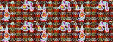 Düz Çiçek Elementleri Tasarımı. Renkli çiçekler. Renkli Yaz Temalı eskiz kalıbı. Sevimli çiçek raster deseni.