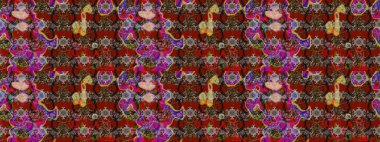 Suluboya çiçekli çiçek deseni. Renkli tekstil tarzında. Raster illüstrasyonu.