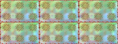 Renkli Bahar Temalı Kusursuz Arkaplan. Kusursuz bir mahsul. Düz Çiçek Elementleri Tasarımı. Raster Şirin kumaş deseni.