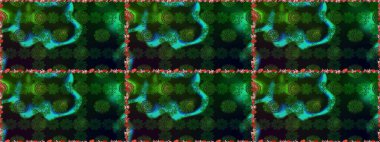 Renkli Bahar Temalı Kusursuz Arkaplan. Raster illüstrasyonunda kusursuz çiçek deseni. Düz Çiçek Elementleri Tasarımı. Yeşil ve gri renkte çiçekler.