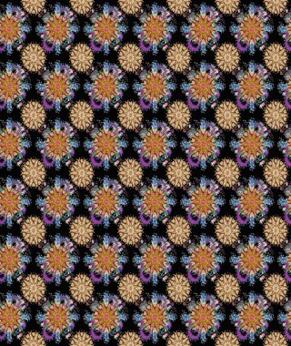 Raster - stok. Eskiz arkaplan modeli. Yapraklı çiçekler ve siyah renkli papatya çiçekleri..