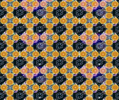 Renkli Bahar Teması eskiz kalıbı. Sevimli çiçek raster deseni. Düz Çiçek Elementleri Tasarımı. Sarı renkte çiçekler.