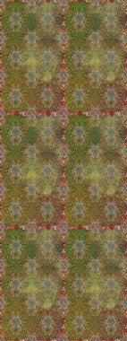 Kahverengi ve yeşil renklerde karalamalı çiçeklerle kusursuz çiçek deseni. Raster illüstrasyonu.