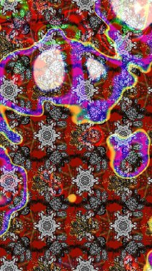 Raster deseni. Süslü kumaş deseni. Çiçekli çiçek deseni, suluboya..